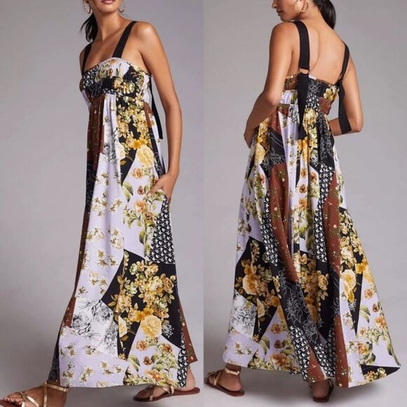 Anthropologie Dresses & Skirts - Anthropologie Maeve Floral Maxi Dress Bohemian Patchwork Size XS Petite Boho